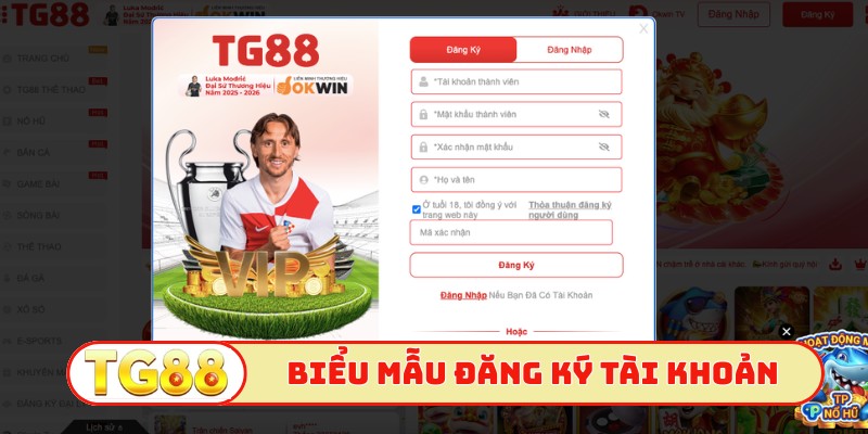 Biểu mẫu đăng ký tài khoản