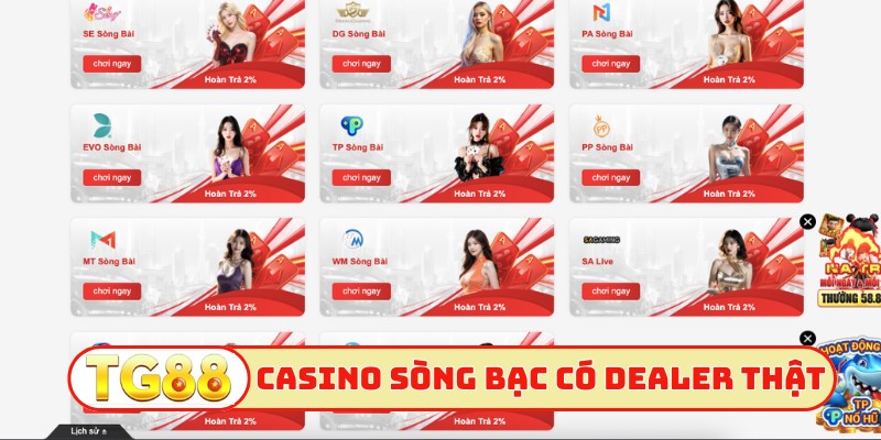 Casino sòng bạc có dealer thật